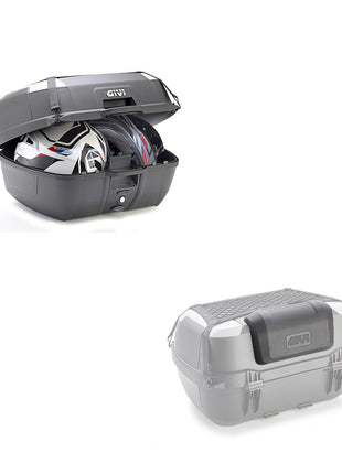 PER CAGIVA  ELEFANT 900 IE CAT  BAULETTO GIVI B45+ MONOLOCK+PIASTRA+RETE+SCHIENALE PER 2 CASCHI INTEGRALI O JET 45LT INSERTI GRIGI PER MOTO-SCOOTER CON PORTAPACCHI POSTERIORE