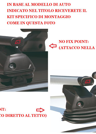 BARRE PORTATUTTO PER TETTO AUTO 110CM BARRA PER AUTO COMPATIBILE CON Toyota Avensis Wagon 5p 2015 ( 68007 ) PORTABAGAGLI IN ACCIAIO SENZA CORRIMANO CON KIT ATTACCO DIRETTO SUL TETTO