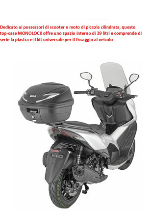 PER YAMAHA XT 660  R  BAULETTO GIVI B360 TECH 39LT BAULE VALIGIA PER PORTAPACCHI POSTERIORE MOTO SCOOTER+PIASTRA+KIT MONTAGGIO PER 2 CASCHI JET-1 CASCO INTEGRALE/MODULARE