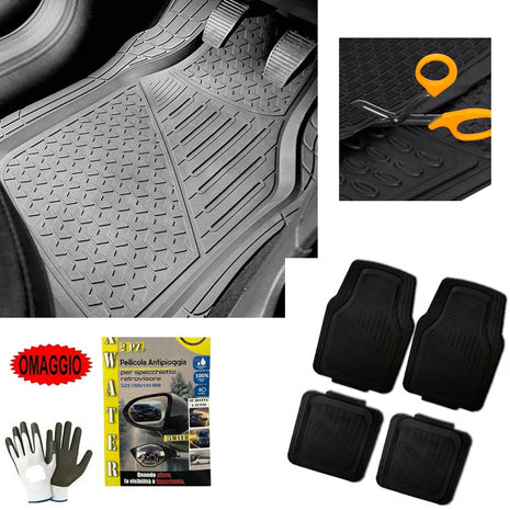 TAPPETO TAPPETINI PER AUTO IN PVC ANTISCIVOLO ANTERIORI + POSTERIORI COMPATIBILE CON AUDI A5 COUPÉ SET DI TAPPETI CON RITAGLI RITAGLIABILI ANTERIORE 72X49CM POSTERIORE 47X46CM
