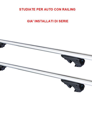 BARRE DA TETTO PER AUTO PORTAPACCHI BARRA PORTATUTTO PER VOLKSWAGEN Touareg 2003 BP022 PORTABAGAGLI 120-125CM PER RAILING ALTI IN ALLUMINIO OMOLOGATI CON SERRATURA  2 CHIAVI