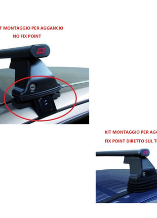 BARRE PORTATUTTO PER TETTO AUTO 130CM BARRA PER AUTO COMPATIBILE CON Kia Rio 5p 2012 (68.032) PORTABAGAGLI ACCIAIO CON KIT ATTACCO DIRETTO SUL TETTO SENZA CORRIMANO