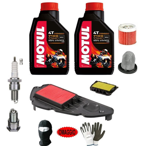 PER YAMAHA MAJESTY 180  TAGLIANDO-MANUTENZIONE COMPLETO MOTORE CAMBIO LUBRIFICANTE MOTUL 7100 SINTETICO 10W40 4T SUPER ACCELLERAZIONE FILTRO OLIO+F.ARIA+CANDELA