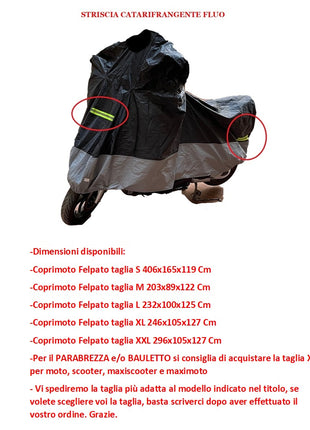 PER  AEON COBRA RS 180  TAGLIA XXL 296x105x127cm TELO COPRIMOTO FELPATO IMPERMEABILE COPERTURA PER MOTO SCOOTER MAXISCOOTER MAXIMOTO COVER ANTIGRAFFIO CAPPOTTA 250GR