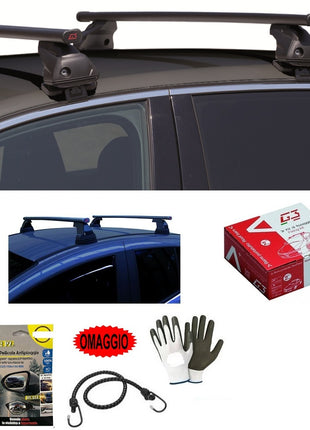 BARRE PORTATUTTO PER TETTO AUTO 130CM BARRA PER AUTO COMPATIBILE CON Hyundai ix20 5p 2012 (68.027) PORTABAGAGLI ACCIAIO CON KIT ATTACCO DIRETTO SUL TETTO SENZA CORRIMANO