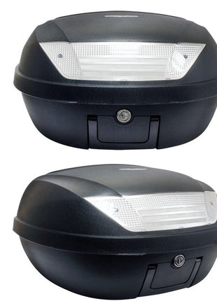 PER 1450 SOFTAIL STANDARD INIEZIONE FXSTI  BAULETTO 52 LITRI SIFAM COMPLETO DI PIASTRA+MANIGLIA+KIT MONTAGGIO VALIGIA BAULE PER PORTAPACCHI POSTERIORE DI MOTO SCOOTER PER 2 CASCHI NERO OPACO