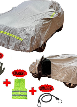 PER ABARTH 595 C 1.4 Turbo T-Jet 160 CV Pista  TAGLIA M TELO COPRIAUTO FELPATO IMPERMEABILE COVER ANTIGRAFFIO ANTIGRANDINE COPERTURA PER AUTO CON ZIP LATO GUIDATORE
