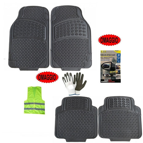 TAPPETINI AUTO PER FORD GALAXY SET DI 4 TAPPETI IN PVC 2 ANTERIORI 73x43cm E 2 POSTERIORI 45x43cm FONDO ANTISCIVOLO SAGOMABILI TAPPETINO CON PRETAGLI UNIVERSALE