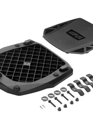BAULETTO VALIGIA TRKKER 52BB LITE+PIASTRA E251+RETE+TAPPETINO GIVI PER 2 CASCHI INTEGRALI/JET 52LT SECURITY LOOCK MOTO-SCOOTER CON PORTAPACCHI COMPATIBILE CON PEUGEOT CITYSTAR 200i