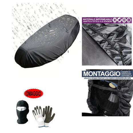 PER APRILIA AMICO 50 FD  TELO COPRISELLA IMPERMEABILE IN OXFORD COPERTURA ANTIPIOGGIA PER SELLE MOTO PROTEGGISELLA SCOOTER 120X75CM