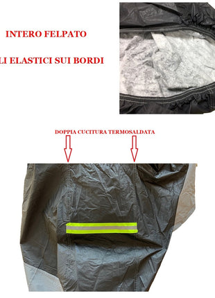PER SUZUKI TR 50 STREET MAGIC S  TAGLIA XL 246x105x127cm TELO COPRIMOTO FELPATO IMPERMEABILE COPERTURA PER MOTO SCOOTER MAXISCOOTER MAXIMOTO COVER ANTIGRAFFIO CAPPOTTA 250GR