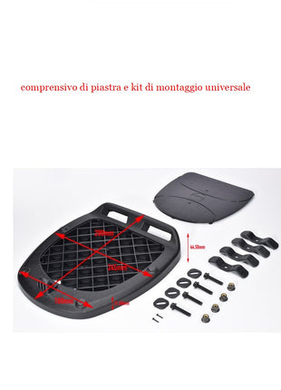 PER YAMAHA DT 125 RE  BAULETTO GIVI 29LT B29NT2 TECH VALIGIA NERA BAULE COMPRESO DI PIASTRA E KIT UNIVERSALE PER PORTAPACCHI POSTERIORE 1 CASCO INTEGRALE O JET