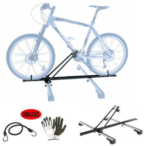 PER  SUBARU PORTABICI PER TETTO AUTO PORTABICICLETTA PER BARRE PORTATUTTO PORTABAGAGLI CARICO MASSIMO 15KG MATERIALE IN ACCIAIO PORTA BICI DA PORTAPACCHI